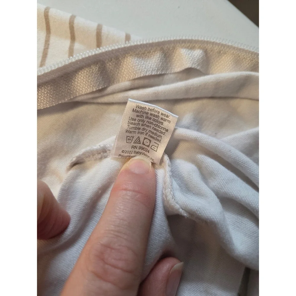Hudson Baby Tan White Striped LS Cotton Sleep Sack Wearable Blanket 3-9M